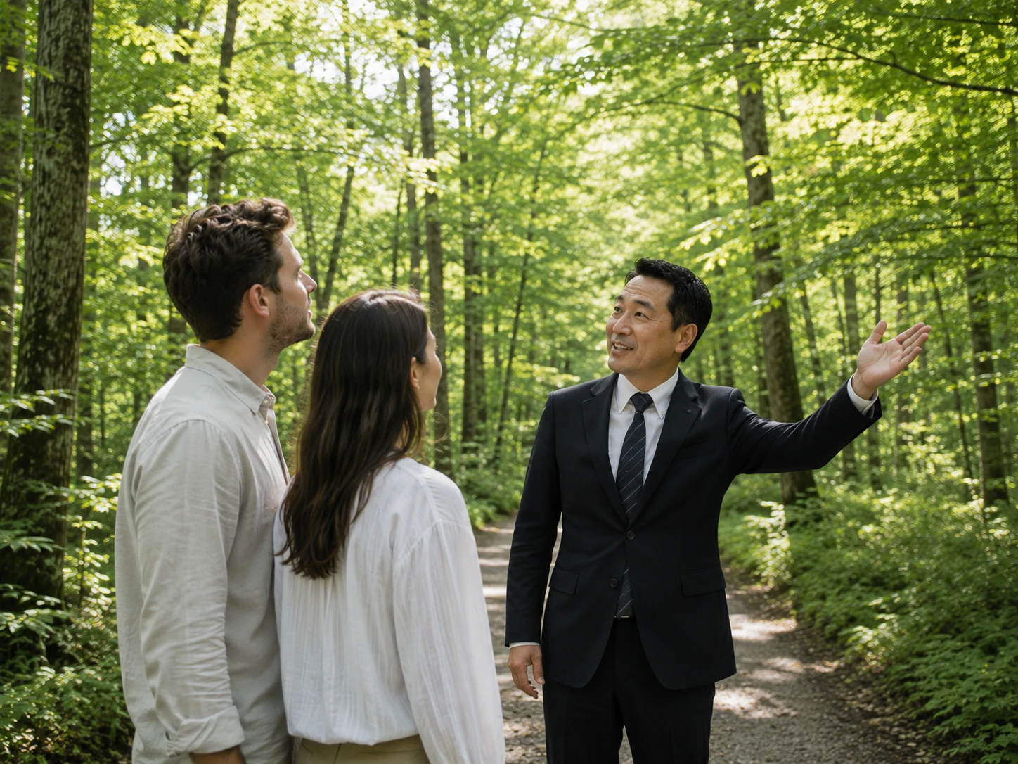 海外からのお客様をご案内する松葉タクシードライバー