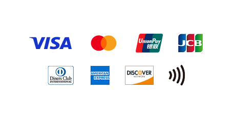 Accepted credit card brands: Visa, Mastercard, JCB, Amex, Diners and more
