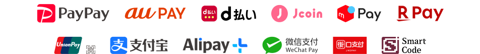 Accepted QR code payment services: PayPay, Alipay, WeChat Pay, d Barai and more